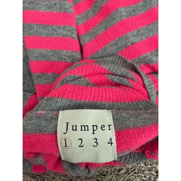 JUMPER 1234 Stripe Roll Collar Jumper - Grey/Pink - Size 1 - Picture 6 of 6